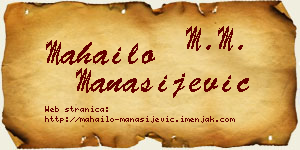 Mahailo Manasijević vizit kartica
